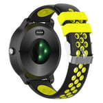 20mm Garmin Vivoactive 3 dual-color silicone watch band - Black / Yellow Hole