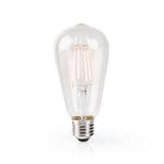Nedis SmartLife LED vintage lampe, Wi-Fi, 5W, 2700 K - Gjennomsiktig