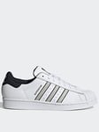 adidas Originals Mens Superstar Trainers - White/Grey, White/Grey, Size 7, Men