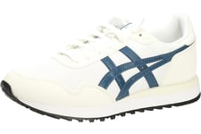 ASICS Men's Tiger Runner II Sneaker, White Vintage Indigo, 9 UK