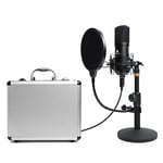 MAONO AU-A04TC Studio Table Top Microphone Kit including Pop Filter and Flight Case