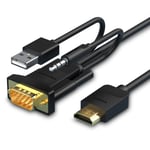 HDMI to VGA Cable,VENTION Gold-Plated HDMI（Computer,Laptop） Male to VGA （TV,Display,Projector）Male D-SUB Adapter 15 Pin Connector for HDTV,Raspberry Pi,Monitor,Desktop,PC,Projector,Xbox,PS4 and More