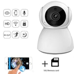smzzz Security Camera Wifi Indoor 1080P WiFi IP Wireless Automatic Motion Detection Surveillance Security Remote Observation Two-way Audio 360 ° Panning Maximum Storage 64GB Clear