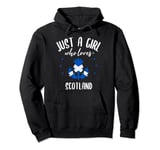 Just a Girl Who Loves Scotland - Scottish Thistle Fan Pullover Hoodie