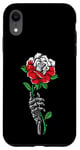 Coque pour iPhone XR Rose de Gibraltar avec racines squelettes du drapeau de Gibraltar
