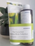 Korres The Cucumber Bamboo Body Collection Cleanser 250ml & Milk 200ml Hydrate