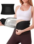 Portzon Unisex's Trimmer Black One Pack Mens Sweat Belt Sauna Waist Trainer for Women Lower Belly Fat Weight Loss Under Clothes Suit Effect Plus Size, XL
