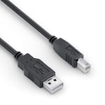sonero® câble USB 2.0, câble de connexion, câble d'imprimante, fiche USB-A vers fiche USB-B, 480 Mbit/s, 5,00m, noir