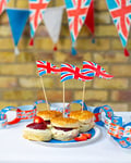 Talking Tables - Royal Union Jack Food Flag and Labels - Ideal for Street Parties, Garden BBQs, Coronation and Afternoon Teas - 12 pack