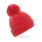 Beechfield Junior Reflective Bobble Beanie - Bright Red / One size