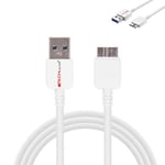 TECHGEAR Extra Long (2m 6.5ft) Micro USB 3.0 Data Sync & Charging Cable Compatible with Samsung Galaxy Tab Pro 12.2, Galaxy Note Pro 12.2 etc - White
