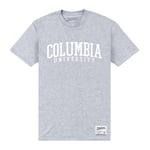 Official Columbia University Script Heather Grey T-Shirt Short Sleeve Crew Tee