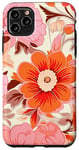 Coque pour iPhone 11 Pro Max Motif floral rétro d'été floral jardin rouge