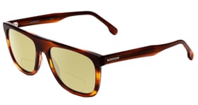 Carrera Browline Unisex Polarized BI-FOCAL Sunglasses Red Horn Marble Brown 56mm