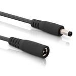 InLine - DC extension cable, universal power supply extension cable for Amazon Echo Dot, LED strips, surveillance cameras, DC plug/socket 4.0 x 1.7mm, black, 5m