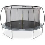 Sweeek - Trampoline rond ø 430cm gris avec filet de protection intérieur - Venus Inner – Nouveau modèle - trampoline de jardin 4.30m 430 cm Design