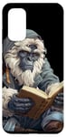 Galaxy S20 Cute anime blue bigfoot / yeti reading a library book art Case