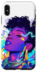 Coque pour iPhone XS Max Femme couleur style avatar entre couleurs et électricité