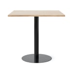 Cafébord Kvadrat - Runt pelarstativ, Storlek 80x80 cm, Bordsskiva Ek, Stativ Svart