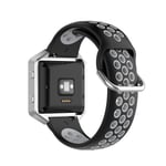 KOMI Watch Strap Replacement for Fitbit Versa 2 / Versa/Blaze, Women Mens Silicone Fitness Sports Band Smart Watch Accessories(black/grey)