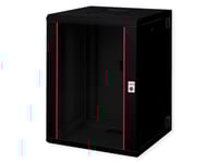 Roline 26.21.0183, Väggmonterad Rack, 16U, 50 Kg, Knapplås, Kuggskenor, 44,2 Kg