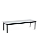 HAY - Kofi Black Water-Based Lacquered Oak Frame W. Clear Glass Tabletop 140X50 - Soffbord - Martin Solem - Svart - Glas/Trä