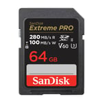 SD Extreme Pro 64GB 280MB/s V60 C10 UHS-II
