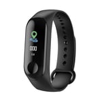 Motion tracker M3 Smart Sport Bracelet Wristband Blood Pressure Heart Rate Monitor Pedometer Smart Watch Women men kids Fitness Tracker (Color : M3 Smart Watch Black)