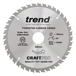 Trend CraftPro CSB/18040 Lame de scie TCT pour scies circulaires Hitachi et Black & Decker, 180 mm x 40 dents x alésage de 30 mm, pointe en carbure de tungstène