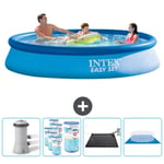 Intex Pyöreä puhallettava Easy Set uima-allas - 366 x 76 cm - Sininen - Sisältää pumpun Suodattimet - Solar Mat - Groundsheet Tarvikkeet Mukaan Lukie