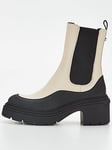 BOSS Carol Leather Chelsea Boot - White, White, Size 4, Women
