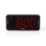 Nedis Digital Alarm Clock Radio | LED Vise | 1x 3.5 mm Lyd inngang | Tidsframskriving | AM / FM | slumrefunksjon | Sleep timer | Antall alarmer: 2 | Sort