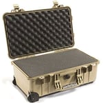 PELI 1510 valise de transport, étanche à l'eau et à la poussière IP67, capacité de 27L, fabriquée en Allemagne, avec insert en mousse personnalisable, couleur sable