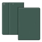 VAGHVEO Case for iPad 9th Generation 10.2 2021/2020/2019, iPad Air 10.5/Pro 10.5" Smart Cases with Flexible Soft TPU Protective Back Cover, PU Leather Shockproof Shell for iPad 8th/7th Gen, Dark Green