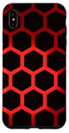 Coque pour iPhone XS Max Fond d'art hexagonal de couleur rouge