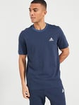 adidas Sportswear Mens Essentials Melange T-Shirt - Navy, Navy, Size Xl, Men