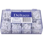 Deltaco Kabelklammer i plast med stålspik, 4 storlekar, 230-pack