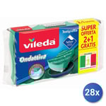 28X Lot Vileda Éponge Ondulée Multi-Usages 2+1