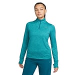 NIKE FB4316-381 W NK SWIFT ELMNT DF UV HZ TOP Sweatshirt Women's GEODE TEAL/CLEAR JADE II/REFLECTIVE Size XL