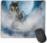 Medium Gaming Mouse Pad Wolves in The Mist Funny Design Non-Slip Rubber Base Textured Surface Game Mouse Pads Stitched edge special surface for faster speed 25 * 30cm