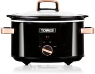 Tower T16018RG 3.5 Litre Stainless Steel Slow Cooker with 3 Heat Settings and K