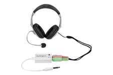 StarTech.com 4 Position Microphone and Headphone Splitter 3.5 mm 4 Pin / 4 Pole Mic and Audio Combo Splitter Cable (MUYHSMFFADW) - headset-delare - 15.25 cm