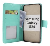Flower Standcase Wallet Samsung Galaxy S24 5G (SM-S921B/DS) (Aqua)