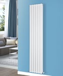 NRG 1800x408mm Vertical Flat Panel Designer Bathroom Tall Upright Central Heating Premium Radiator Gloss White Double Column