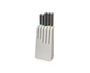 Joseph Joseph Duo 5-piece Kitchen Knife Block Set, includes Paring, Chef and Santoku Knives, Opal/Multicolour