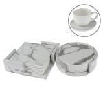 6pcs Pu Leather Coaster Cup Mat Tea Pad Dining Table Placemat Ta Square