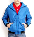 Adidas Windbreaker Jacket  Mens Medium Fleece Hoodie Hooded Top 3 Stripe 3S