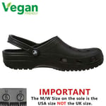 Crocs Classic Cayman Clog Mens Womens Ladies Black Vegan Work Shoes Sandals Size