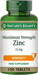 Nature’S Bounty Maximum Strength Zinc – 100 25Mg Tablets (100 Day Supply) – Immu