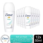 Dove Fresh Roll On AntiPerspirant up to 48H of Sweat & Odour Protection, 12x50ml